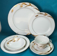 Fukagawa Arita Golden Wheat 7-Pc Place Setting Hand Painted Japan