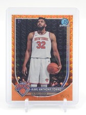 KARL-ANTHONY TOWNS 2025-26 BOWMAN CHROME ORANGE GEOMETRIC REFRACTOR /25 Q2754