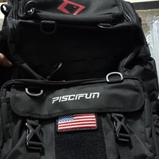 Piscifun Fishing Backpack 45L Black Water Resistant with Tackle Storage Boxes