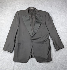 Ermenegildo Zegna Tuxedo Blazer Mens 42L Black Satin Lapel Wool Formal Timeless