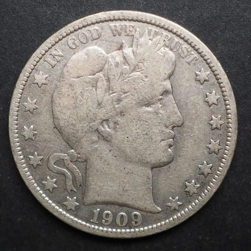 1909  *P*  BARBER SILVER HALF DOLLAR  ***NICE*** FREE SHIPPING   C2153