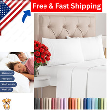 Queen Size 4 Piece Sheet Set - Comfy Breathable  Cooling Bed Sheets Set
