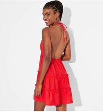 Women’s Triangle Cup Tiered Min Babydoll Dress Wild Fable Red Size XL