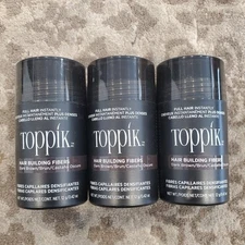 3 PACK Toppik Hair Building Fibers Full Hair Instantly, Dark Brown 12g 0.42oz