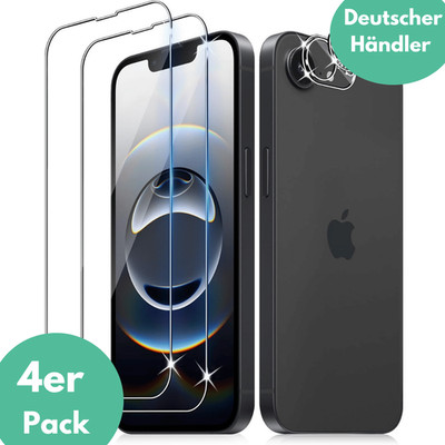 2X Schutzglas für iPhone 17e Display Kamera Panzerfolie Echt Glas Full Screen 9H