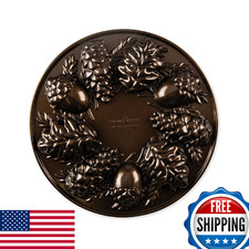 Nordic Ware Woodland Cakelet Pan - Pinecones, Oak Leaves, Acorns - Cast Aluminum