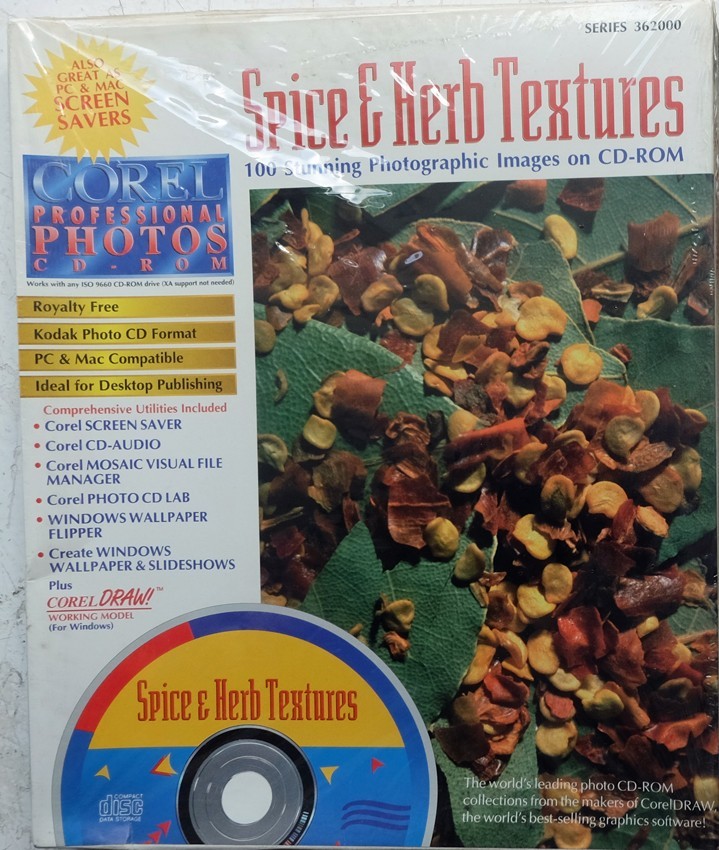 CD Photo Corel Textures Epices et Herbes pour Mac et PC - Neuf