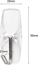 3M Command Wire Toggle Hooks Medium Transparent 7 Hooks & 10 Strips Damage Free 1.86 per strip