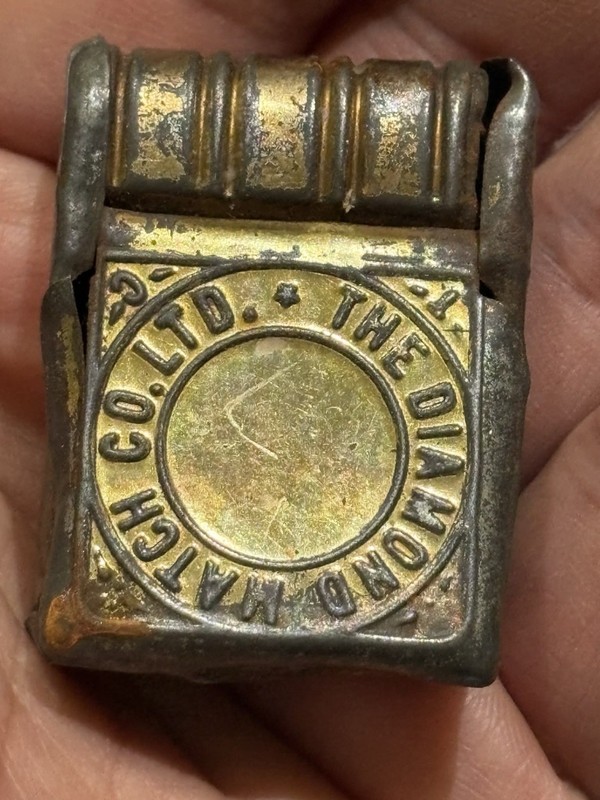 Antique Tin Diamond Match Co Ltd Match Safe Vesta Case c1895-1915