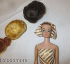 VINTAGE BARBIE FASHION QUEEN WIG WARDROBE DOLL 870 NICE FACE w/ TURBAN SUIT WIGS