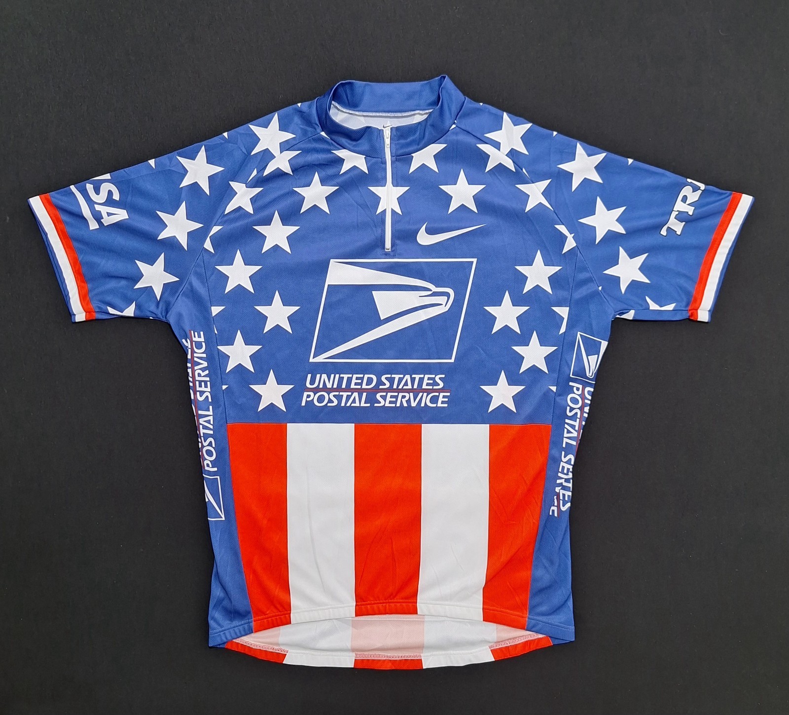 Camiseta deportiva de ciclismo Nike años 90 USPS Trek estrellas y rayas era Armstrong talla L 42 rara
