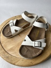 Kid s Birkenstock Rio White Leather Sandals - US Size 3/EU Size 34
