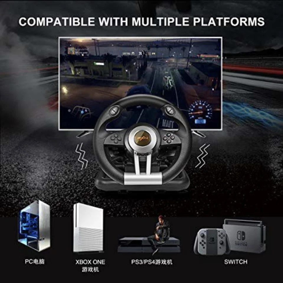 PXN V3 Pro Steering Wheel - 180° Gaming Racing Wheel, Pedal, Paddles - Xbox, PC - Image 4 of 4