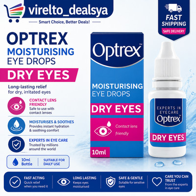Optrex 10ml Feuchtigkeitsspendende Augentropfen | Trockene gereizte Augen | Linsensicher