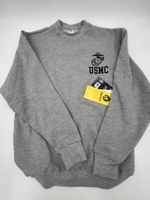【KOOLOSET】Marine Spread Printed Sweatshirt Gray Repel Tech USMC Authentic Marine Marine Corps
