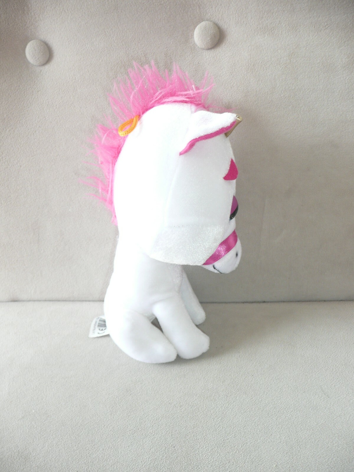 Classic Toy Co Inc Pink & White Unicorn plush Stuffed Animal 9"