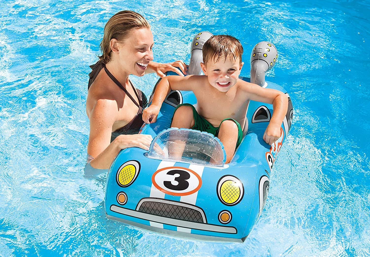 Intex Kids Inflatable Ride On Swim Pool Float Lilo Boat Plane Car Fish Toy 3-6yr - Picture 7 of 10