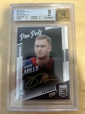 2021 Donruss Elite Pen Pals - Davis Mills RC Rookie - FOTL GOLD INK AUTO BGS 9 