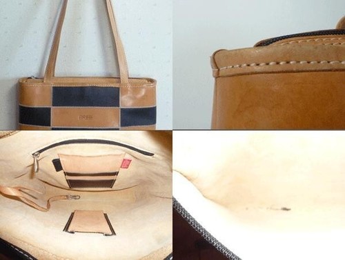 BREE Patchwork Schultertasche Tasche Handtasche Leder braun x schwarz gebraucht guter Zustand - Bild 3 von 4