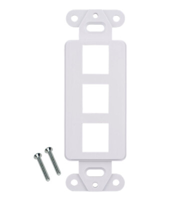 3-Port White Keystone Jack Wall Plate Insert Snap-In RCA F-TYPE RJ45 HDMI LOT