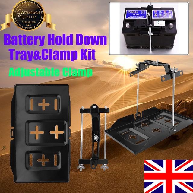 Metal Car Boat Battery Tray Adjustable Hold Down Clamp Bracket Kit 135mm190mm for sale online