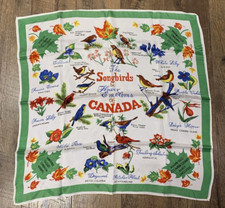 Souvenir Scarf of Canada Feat. Songbirds  Flowers by Landmark