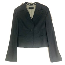 BCBG Max Azria single button jacket Marilyn Charcoal blazer wool WM Sm