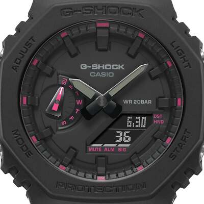 Casio G-Shock GA-2100P-1AJR Quartz Black Pink Dial 45.4mm Watch | eBay