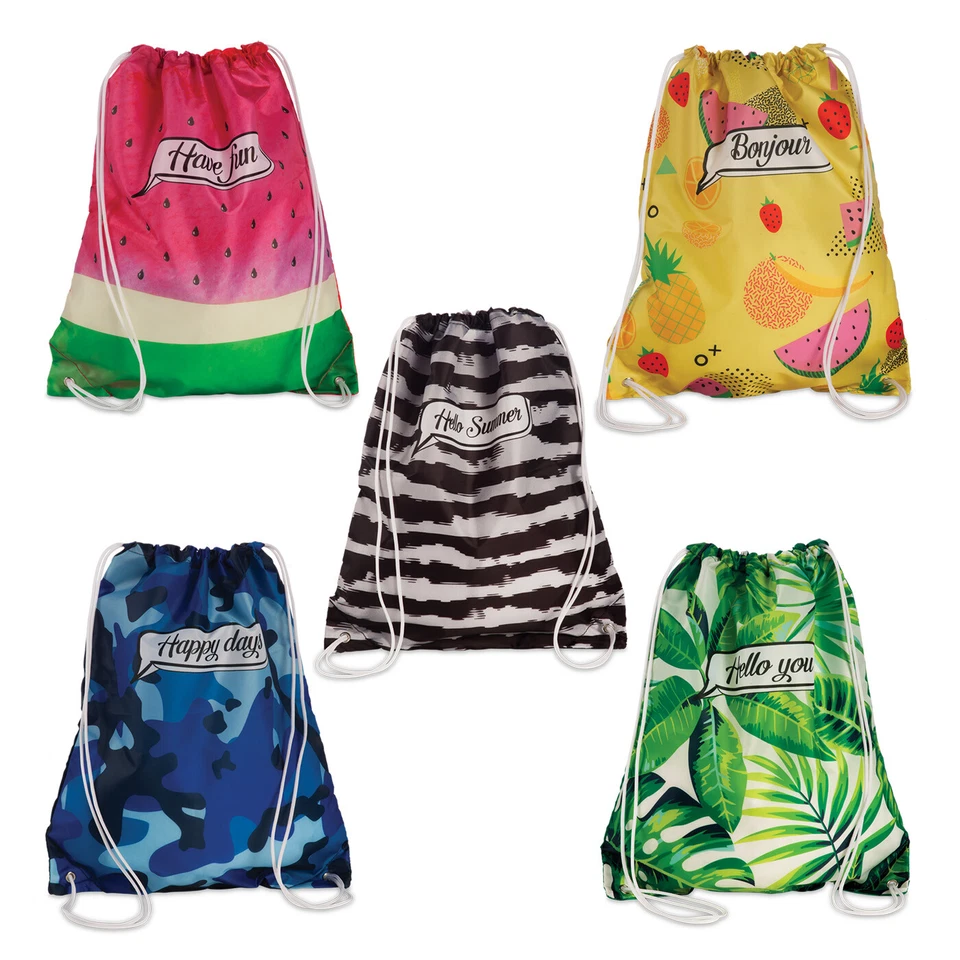 Turnbeutel Sporttasche mit Kordelzug Sport-Beutel Tasche im Trend-Design Auswahl