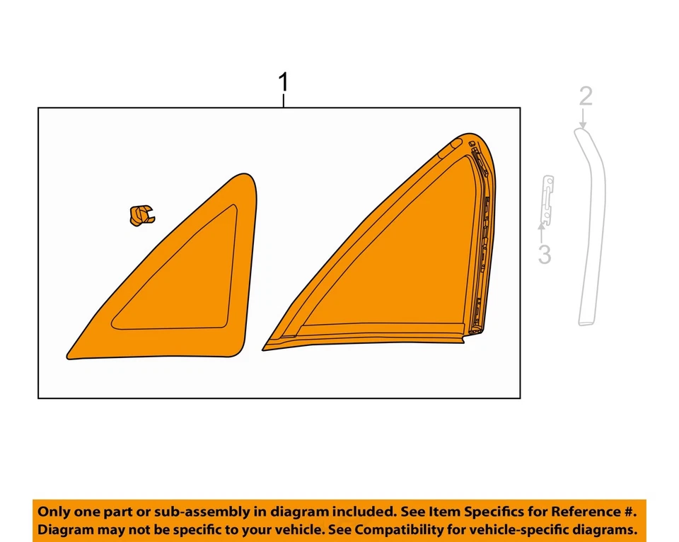 Cuarto de cristal trasero derecho OEM 2012 2013 2014 2015 Ford Focus Foto 3 de 4