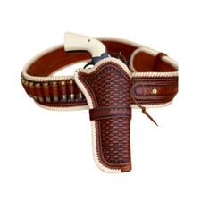Gun Holster Belt Leather Revolver Pistol Tooled .22 .35/357 .44/45 Cal Western