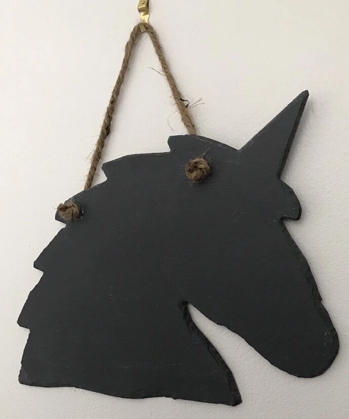 Handmade Slate Unicorn Chalkboard Shabby Chic Message Memo Blackboard Plaque - Image 3 of 4