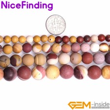 Natural Mookaite Jasper Round Frosted Matte Gemstone Beads Jewelry Making 15"