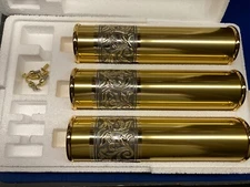 Grandfather Clock Weight Set of 3 with Fancy Embossed Band with inserts