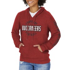 Zubaz NFL Women's Tampa Bay Buccaneers Marled Soft Pullover Hoodie