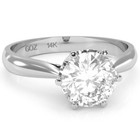 Crown Setting   White Topaz Engagement Ring In 14k  Gold — photo 1