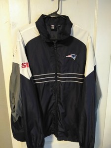 New England Patriots Nfl Reebok Windbreaker Zip Front Light Jacket Size Large Ebay