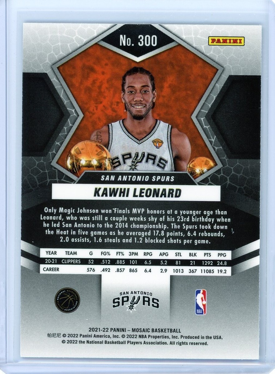 2021-22 Panini Mosaic Kawhi Leonard Finals MVP #300 San Antonio