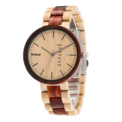 Mens Watch Clearance Quartz Wood Wristwatch For Men Bamboo Date