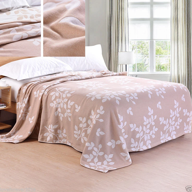 Cobertor de algodão puro respirável cobertores de gaze fina capa de cama ar condicionado - Imagem 2 de 4