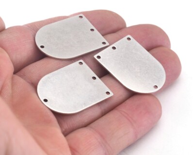 5 pcs Semi Circle Rectangle Connector Charm Antique Silver Plated Brass 2763-360