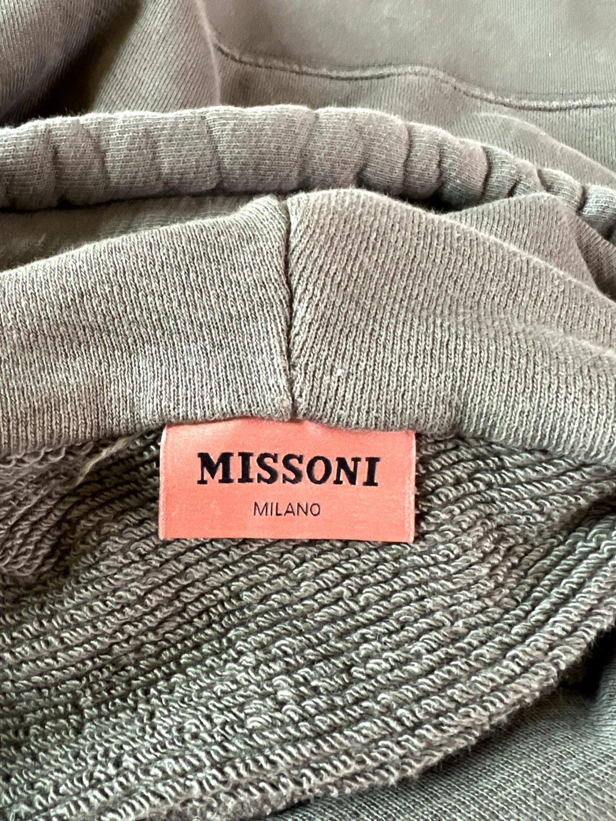 OFF WHITE #2592 MISSONI FELPA CON CAPPUCCIO UOMO LOGO RICAMATO TAGLIA M E PANTALONI BIANCO SPORCO Taglia S