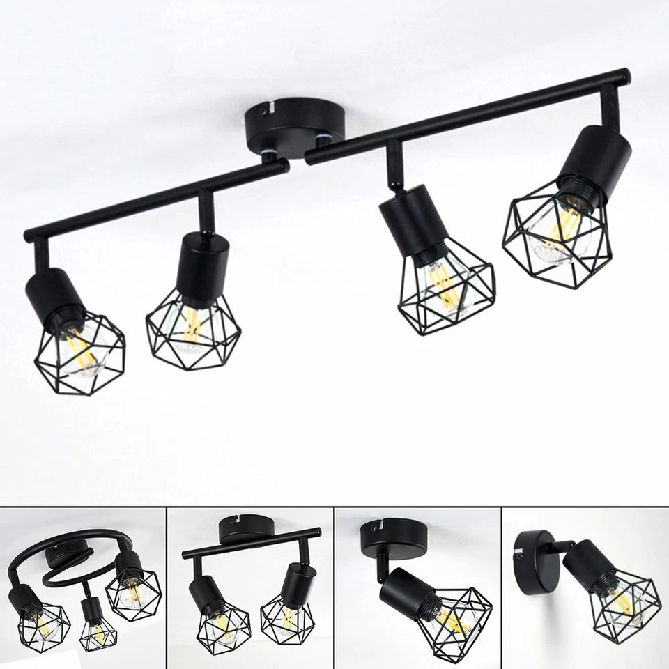 HOFSTEIN Vintage Wand Decken Lampen Flur Strahler schwarz Wohn Schlaf Zimmer Beleuchtung