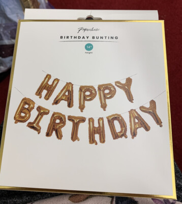 Happy Birthday Buchstaben Luftballon Gold Folie Neu Paperchase