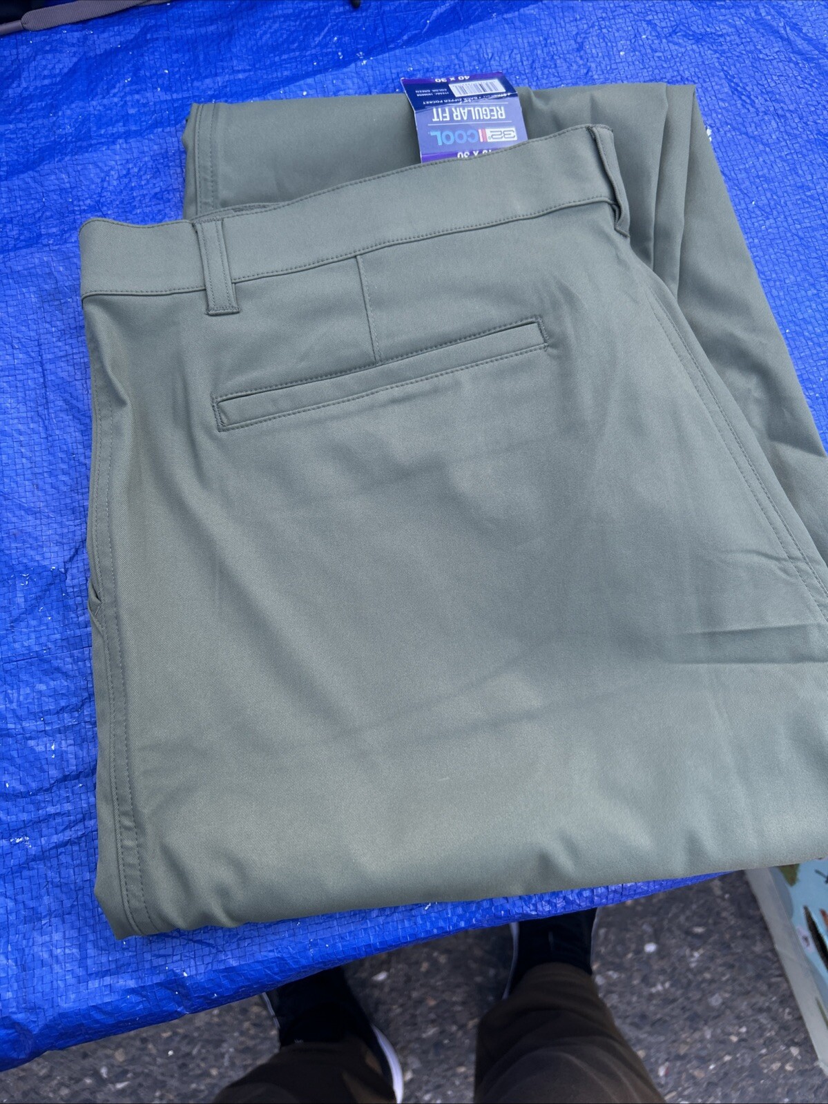 32 Degrees Cool Regular Fit  Chino Men's Pants Stretch Touch Green  , 40x30 H