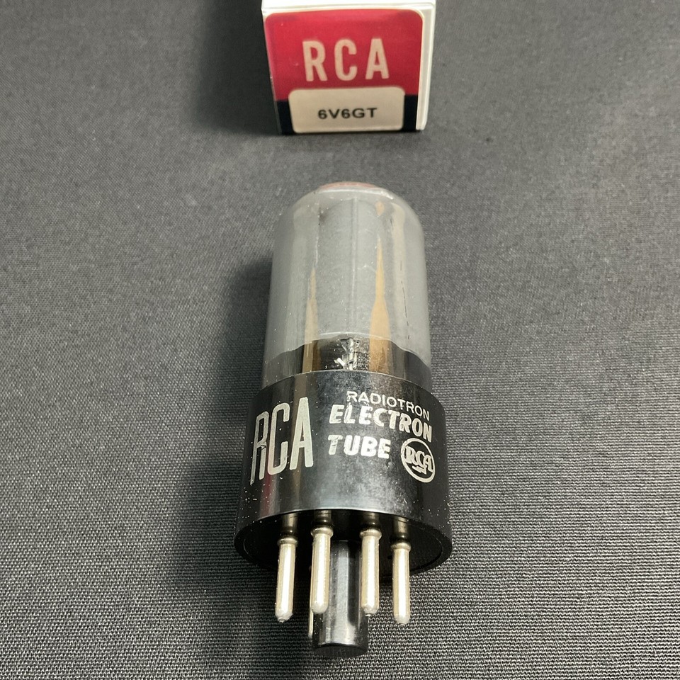 RCA 6V6GT POWER VACUUM TUBE [] [] Getters SMOKED GLASS Test NOS 3.10445