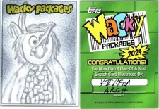 2024 WACKY PACKAGES ANS ARTIST SKETCH CARD ARGH CORN STARCH by KIPFER 1070