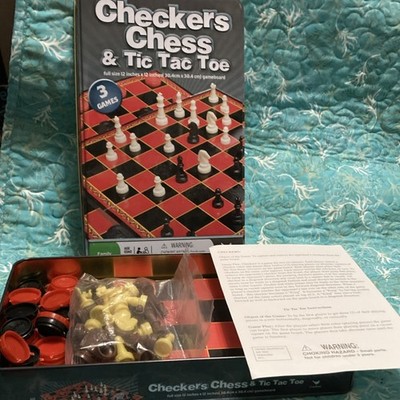 Cardinal 3 Games Set: Checkers Chess & Tic Tac Toe, Ages 6+, MPN 58325