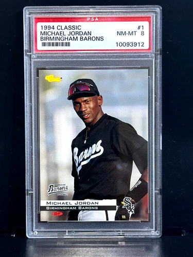 PSA 8 MICHAEL JORDAN 1994 CLASSIC #1 NM-MT BIRMINGHAM BARONS BASEBALL