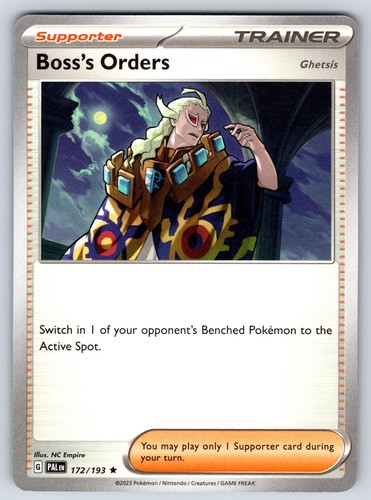 Boss's Orders (Ghetsis) - 172/193 Paldea Evolved - Holo - Rare - NM/M - Pokemon